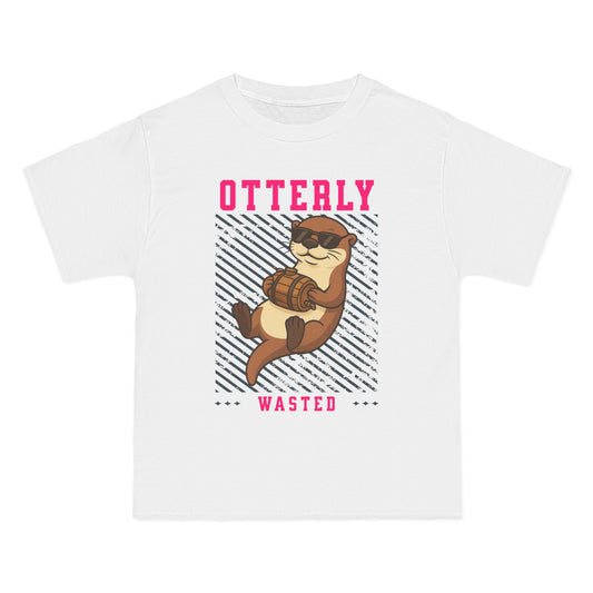 Otterly Wasted Oversized T-Shirt – Funny Animal Pun Graphic Tee | Beer Party Print