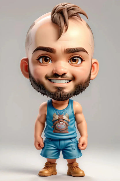 Custom A.I. art digital character design with vibrant cartoon style, showcasing unique imagination.