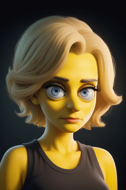 Digitalized Arts Yellow Skin - Professional 3D Matt Groening Style Animation LoRA Pack