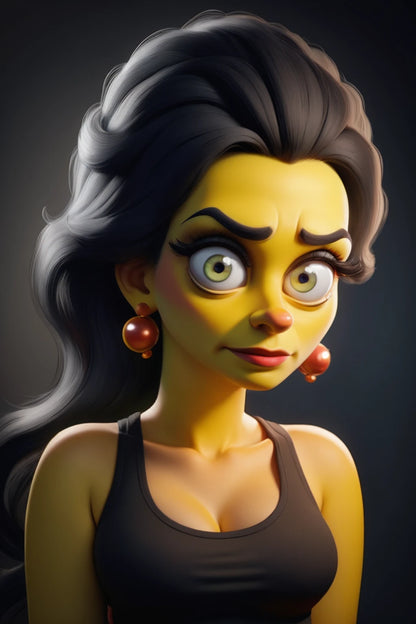 Digitalized Arts Yellow Skin - Professional 3D Matt Groening Style Animation LoRA Pack
