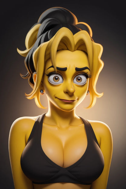 Digitalized Arts Yellow Skin - Professional 3D Matt Groening Style Animation LoRA Pack