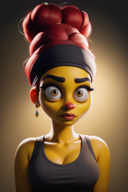 Digitalized Arts Yellow Skin - Professional 3D Matt Groening Style Animation LoRA Pack