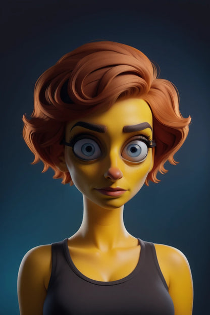 Digitalized Arts Yellow Skin - Professional 3D Matt Groening Style Animation LoRA Pack