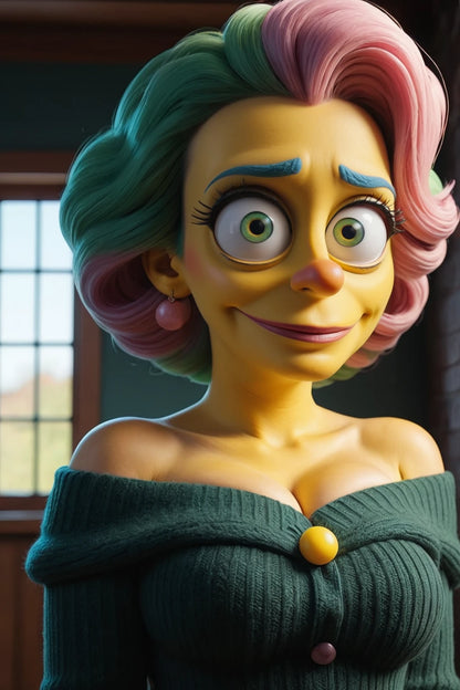 Digitalized Arts Yellow Skin - Professional 3D Matt Groening Style Animation LoRA Pack