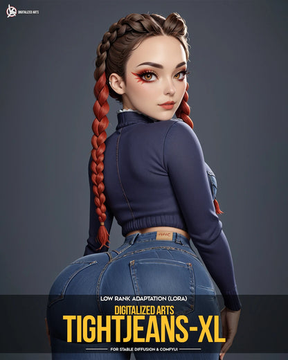 DigitalizedArtsTightJeans - Specialized Denim Wardrobe & Figure Fit Utility LoRA