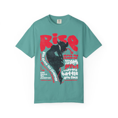 FPD - Rise Above the Challenge Grunge Tee | Mental Health Resilience & Inner Strength Apparel