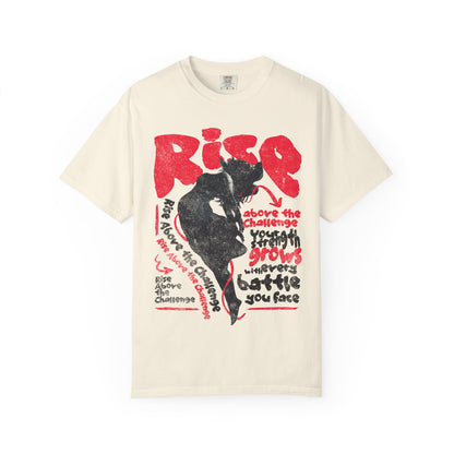 FPD - Rise Above the Challenge Grunge Tee | Mental Health Resilience & Inner Strength Apparel