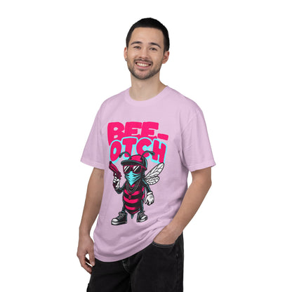 FPD - Bee-Otch Streetwear Graphic Tee – Funny Gangster Bee Unisex Heavyweight Cotton T-Shirt, Trendy Humorous Urban Apparel