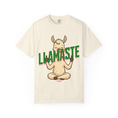 FPD - Llamaste B*itches Yoga Llama Funny Meditation Streetwear Unisex Heavyweight Cotton T-Shirt, Sarcastic Zen Animal Graphic Tee