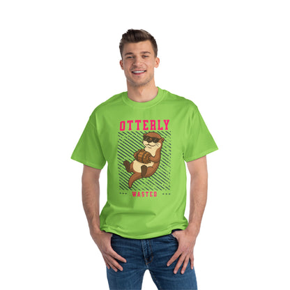 Otterly Wasted Oversized T-Shirt – Funny Animal Pun Graphic Tee | Beer Party Print