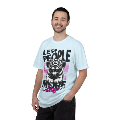FPD - Less People More Dogs T-Shirt | Cute Pug Introvert Graphic Tee | Funny Pet Lover Gift Shirt