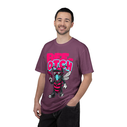 FPD - Bee-Otch Streetwear Graphic Tee – Funny Gangster Bee Unisex Heavyweight Cotton T-Shirt, Trendy Humorous Urban Apparel
