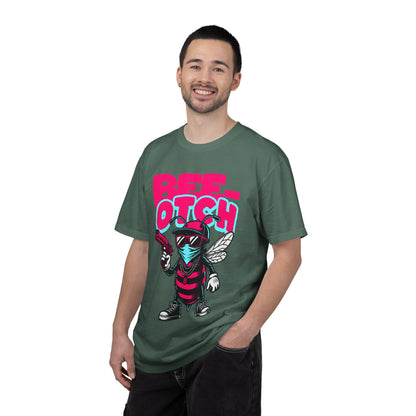 FPD - Bee-Otch Streetwear Graphic Tee – Funny Gangster Bee Unisex Heavyweight Cotton T-Shirt, Trendy Humorous Urban Apparel