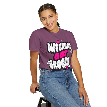 FPD - Different Not Broken Retro Groovy Shirt | Neurodiversity Acceptance & Mental Health Support Tee