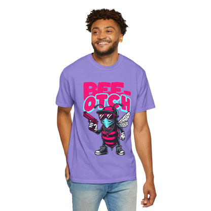 FPD - Bee-Otch Streetwear Graphic Tee – Funny Gangster Bee Unisex Heavyweight Cotton T-Shirt, Trendy Humorous Urban Apparel