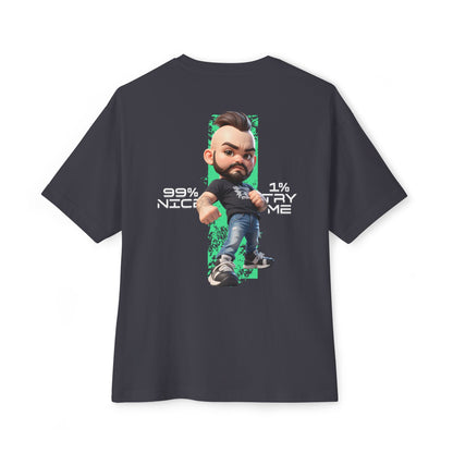 Oversized Graphic Streetwear Tee – “99% Nice, 1% Try Me” - BPD