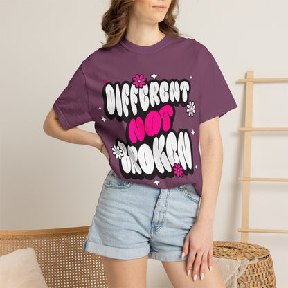 FPD - Different Not Broken Retro Groovy Shirt | Neurodiversity Acceptance & Mental Health Support Tee