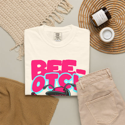 FPD - Bee-Otch Streetwear Graphic Tee – Funny Gangster Bee Unisex Heavyweight Cotton T-Shirt, Trendy Humorous Urban Apparel
