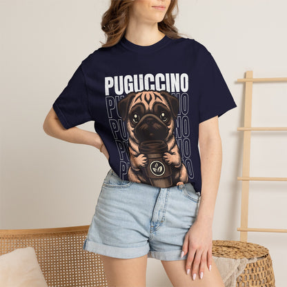 FPD - Puguccino Funny Pug Coffee T-Shirt | Indulge In Pug Passion Cute Dog Cappuccino Graphic Tee | Pet Lover Gift Shirt