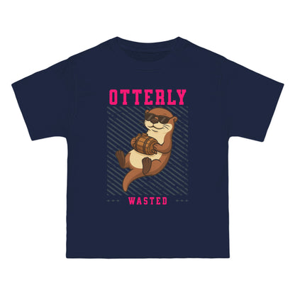 Otterly Wasted Oversized T-Shirt – Funny Animal Pun Graphic Tee | Beer Party Print
