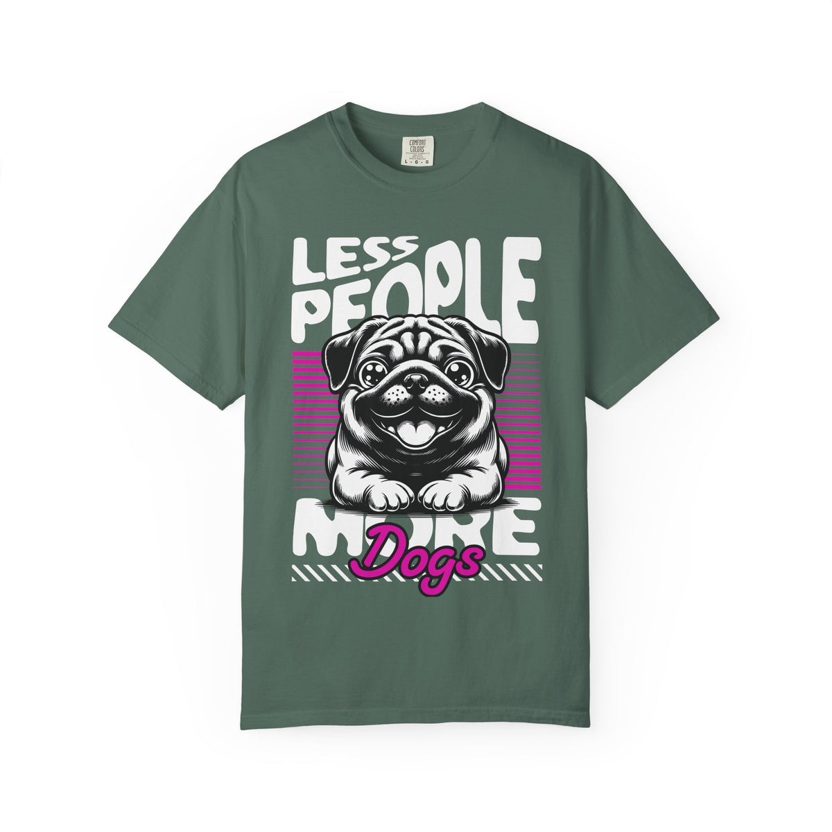 FPD - Less People More Dogs T-Shirt | Cute Pug Introvert Graphic Tee | Funny Pet Lover Gift Shirt