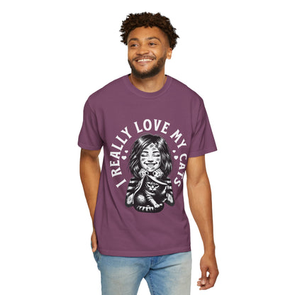 FPD - I Really Love My Cats T-Shirt | Scratched Up Cat Mom Graphic Tee | Funny Pet Lover Gift Shirt