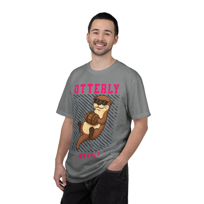 FPD - Otterly Wasted Funny Drinking Otter Sunglasses Barrel Streetwear Unisex Heavyweight Cotton T-Shirt, Sarcastic Party Animal Graphic Tee