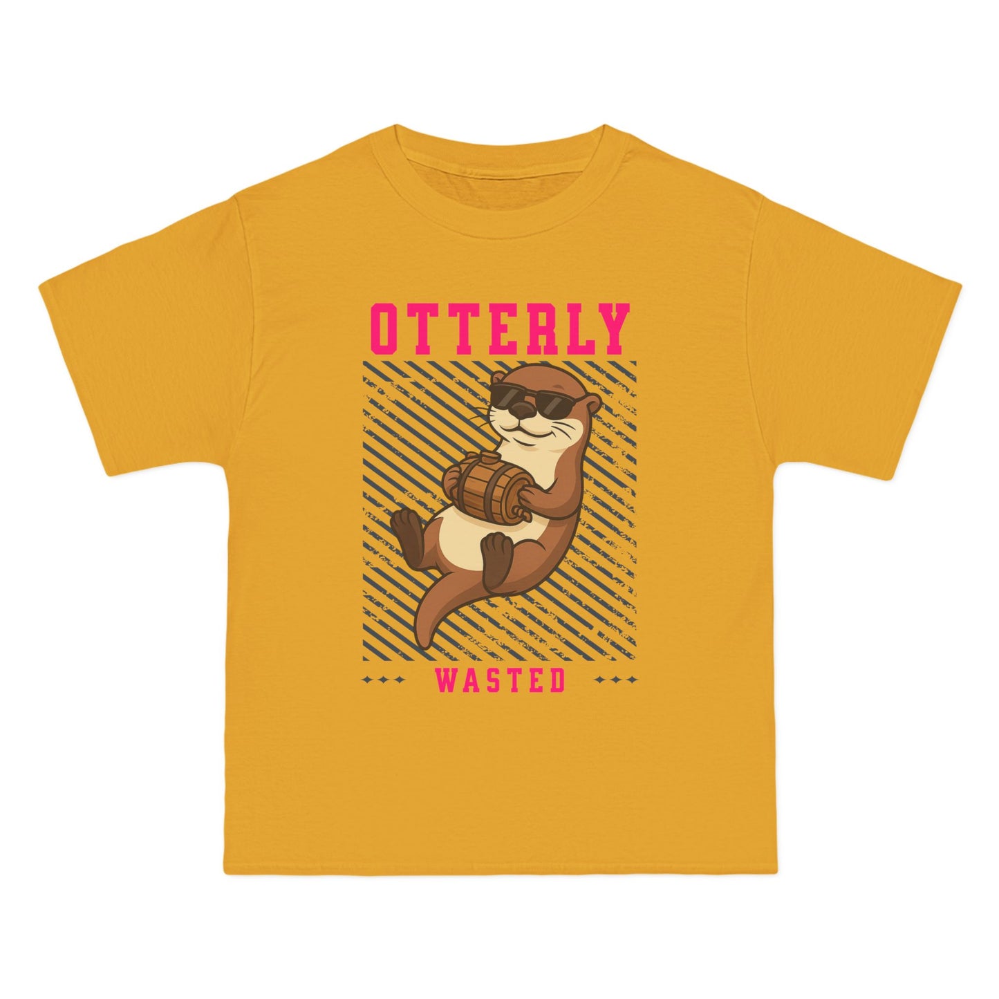 Otterly Wasted Oversized T-Shirt – Funny Animal Pun Graphic Tee | Beer Party Print