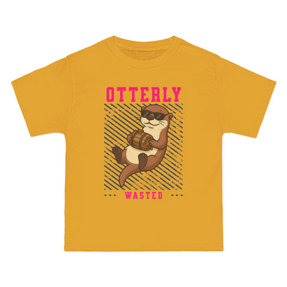 Otterly Wasted Oversized T-Shirt – Funny Animal Pun Graphic Tee | Beer Party Print