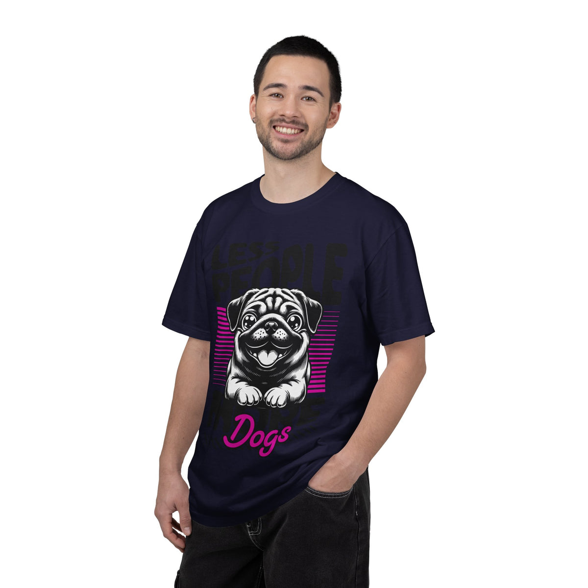 FPD - Less People More Dogs T-Shirt | Cute Pug Introvert Graphic Tee | Funny Pet Lover Gift Shirt