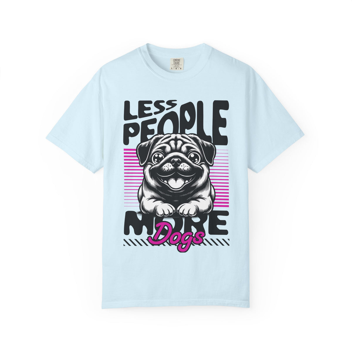 FPD - Less People More Dogs T-Shirt | Cute Pug Introvert Graphic Tee | Funny Pet Lover Gift Shirt