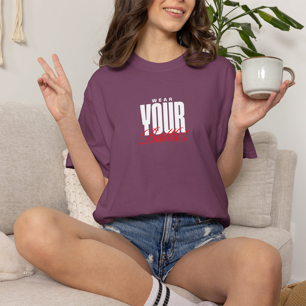 FPD - Wear Your Battles T-Shirt | Inspirational Motivational Typography Graphic Tee | Bold Statement Apparel