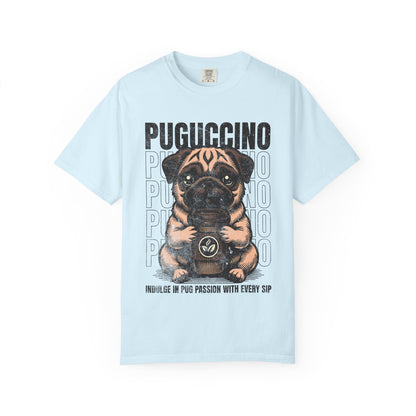 FPD - Puguccino Funny Pug Coffee T-Shirt | Indulge In Pug Passion Cute Dog Cappuccino Graphic Tee | Pet Lover Gift Shirt