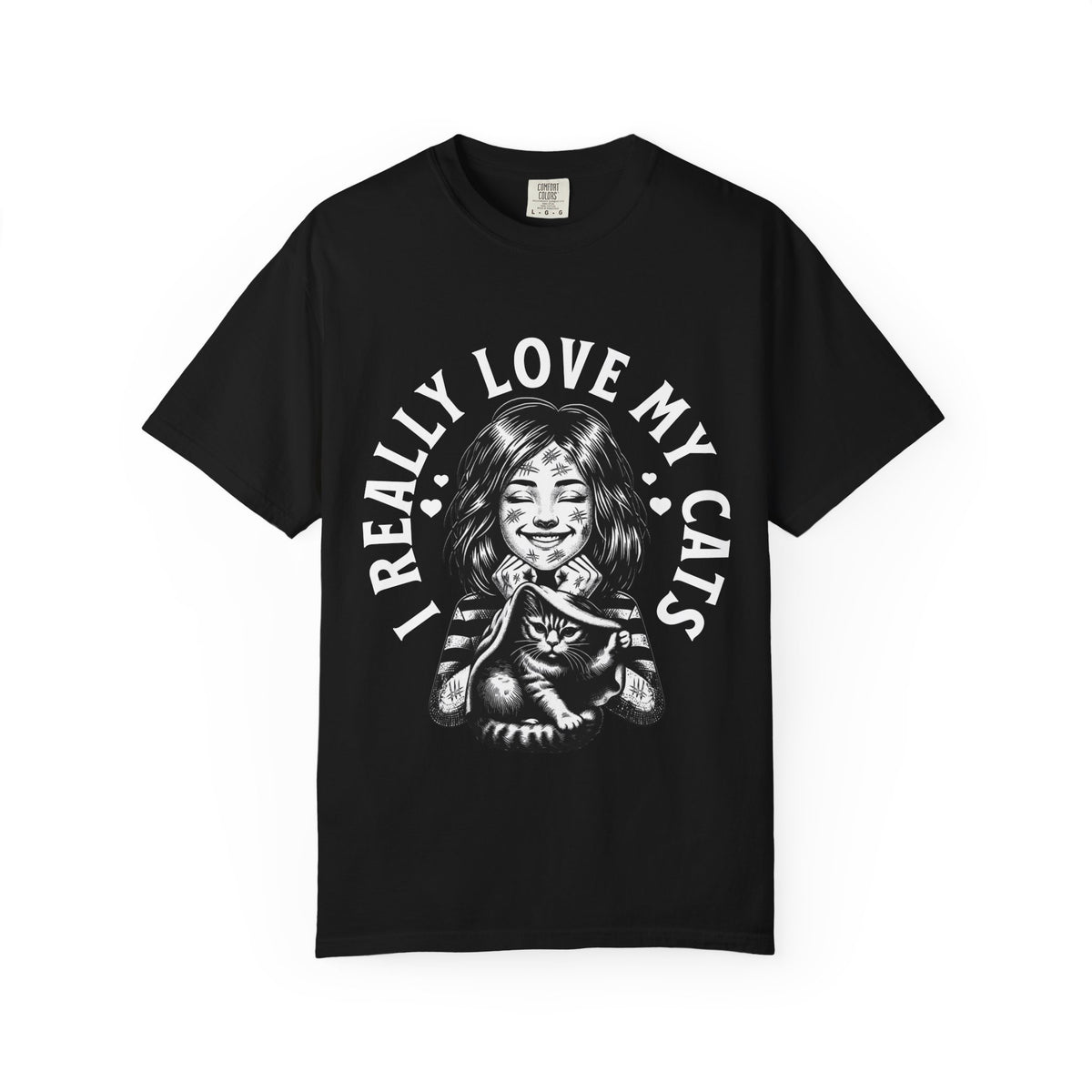 FPD - I Really Love My Cats T-Shirt | Scratched Up Cat Mom Graphic Tee | Funny Pet Lover Gift Shirt