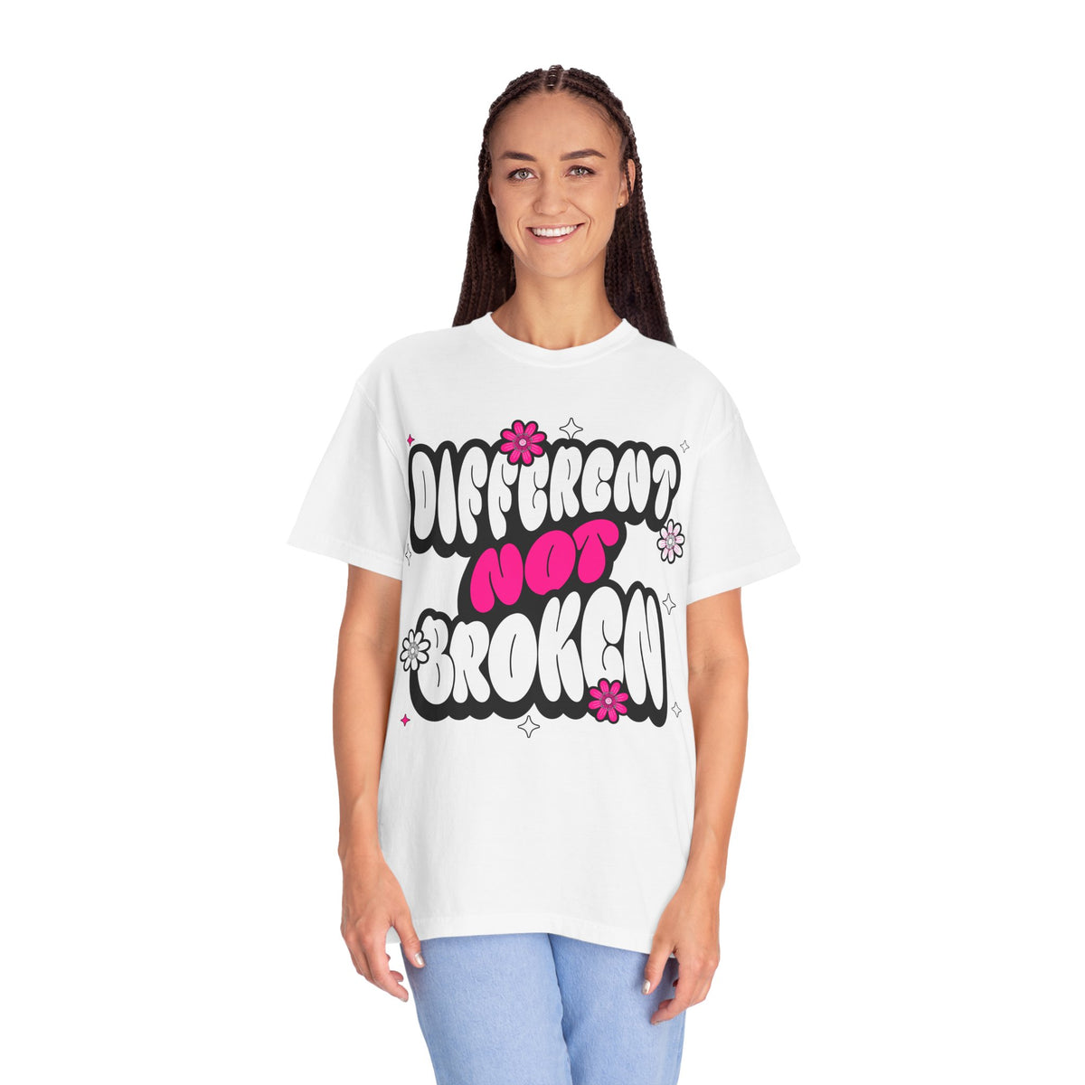 FPD - Different Not Broken Retro Groovy Shirt | Neurodiversity Acceptance & Mental Health Support Tee