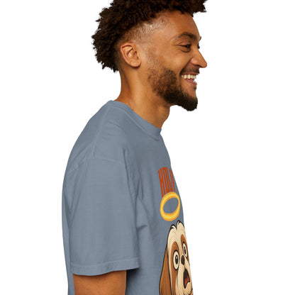 FPD - Holy Shih Tzu Funny Dog Halo Shocked Expression Unisex Heavyweight Cotton T-Shirt, Sarcastic Pet Humor Graphic Tee