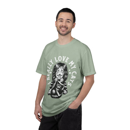 FPD - I Really Love My Cats T-Shirt | Scratched Up Cat Mom Graphic Tee | Funny Pet Lover Gift Shirt