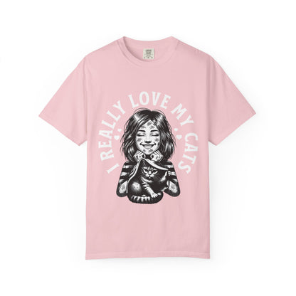 FPD - I Really Love My Cats T-Shirt | Scratched Up Cat Mom Graphic Tee | Funny Pet Lover Gift Shirt