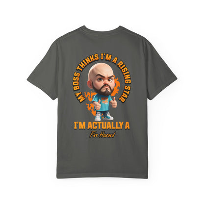 Corporate Damage™ - BPD - Funny Office Humor T-Shirt | My Boss Thinks I'm A Rising Star I'm Actually A Fire Hazard Graphic Tee | Sarcastic Workplace Joke Shirt