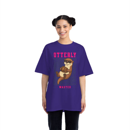 Otterly Wasted Oversized T-Shirt – Funny Animal Pun Graphic Tee | Beer Party Print