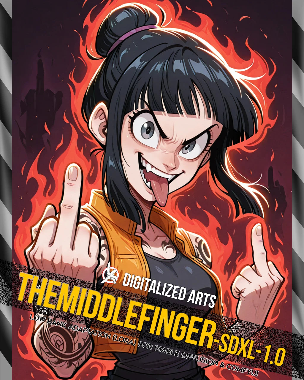 DigitalizedArts TheMiddleFinger - Expressive Gesture & Rebel Pose LoRA