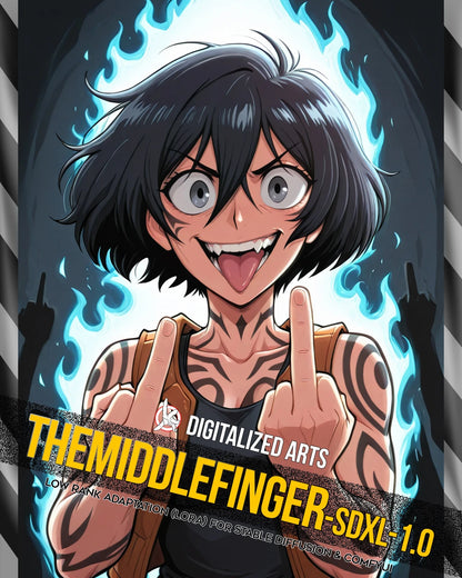 DigitalizedArts TheMiddleFinger - Expressive Gesture & Rebel Pose LoRA