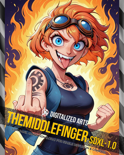 DigitalizedArts TheMiddleFinger - Expressive Gesture & Rebel Pose LoRA