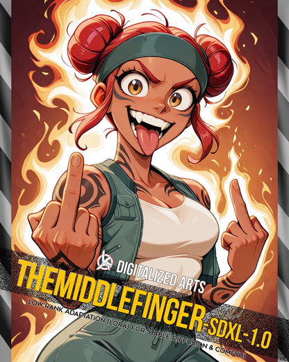 DigitalizedArts TheMiddleFinger - Expressive Gesture & Rebel Pose LoRA