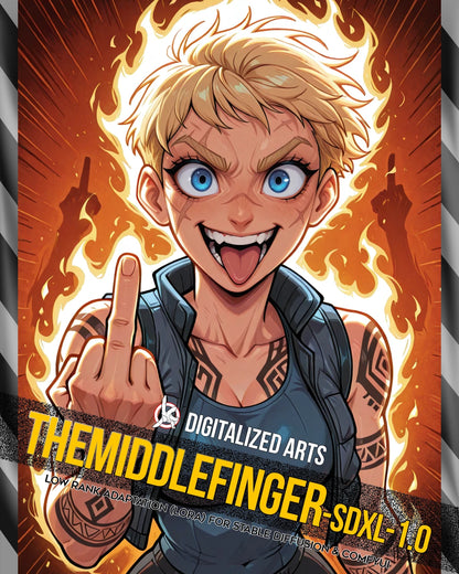 DigitalizedArts TheMiddleFinger - Expressive Gesture & Rebel Pose LoRA