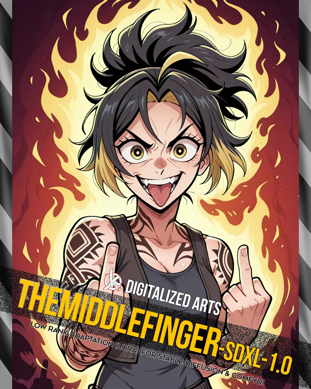 DigitalizedArts TheMiddleFinger - Expressive Gesture & Rebel Pose LoRA