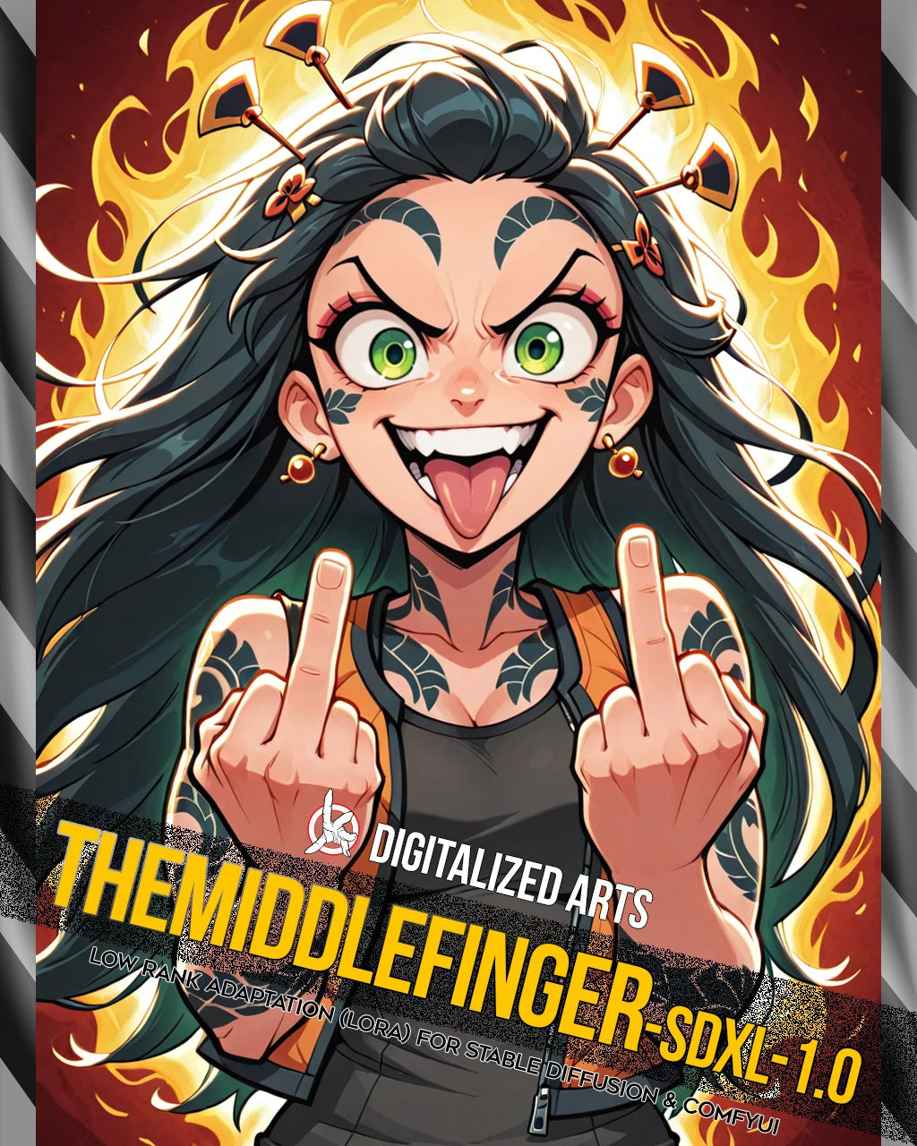 DigitalizedArts TheMiddleFinger - Expressive Gesture & Rebel Pose LoRA