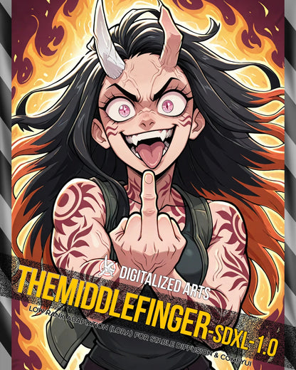 DigitalizedArts TheMiddleFinger - Expressive Gesture & Rebel Pose LoRA