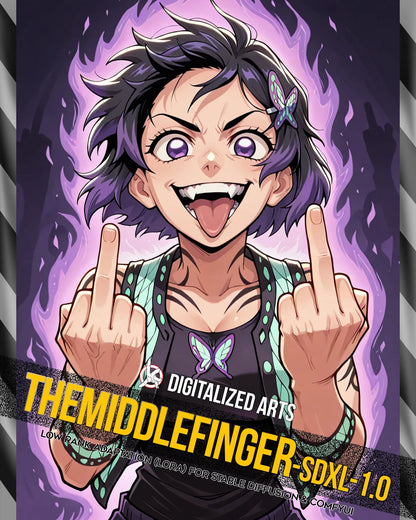 DigitalizedArts TheMiddleFinger - Expressive Gesture & Rebel Pose LoRA