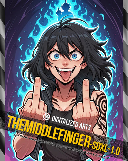 DigitalizedArts TheMiddleFinger - Expressive Gesture & Rebel Pose LoRA